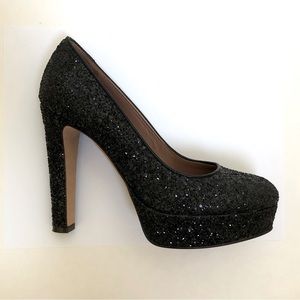 Gorgeous Italian L’autre Chose black glitter high heels made in Italy 7.5